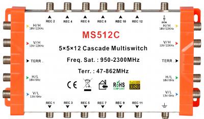 5x12 satellite multi-switch, Cascade multiswitch