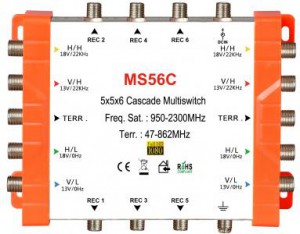 5x6 satellite multi-switch, Cascade multiswitch