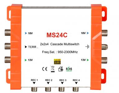 2x4 satellite multi-switch, Cascade multiswitch