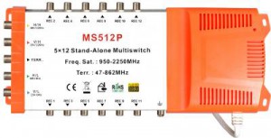 5x12 satellite multi-switch, Stand-Alone multiswitch, with power supply
