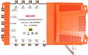 5x8 satellite multi-switch, Stand-Alone multiswitch, with power supply