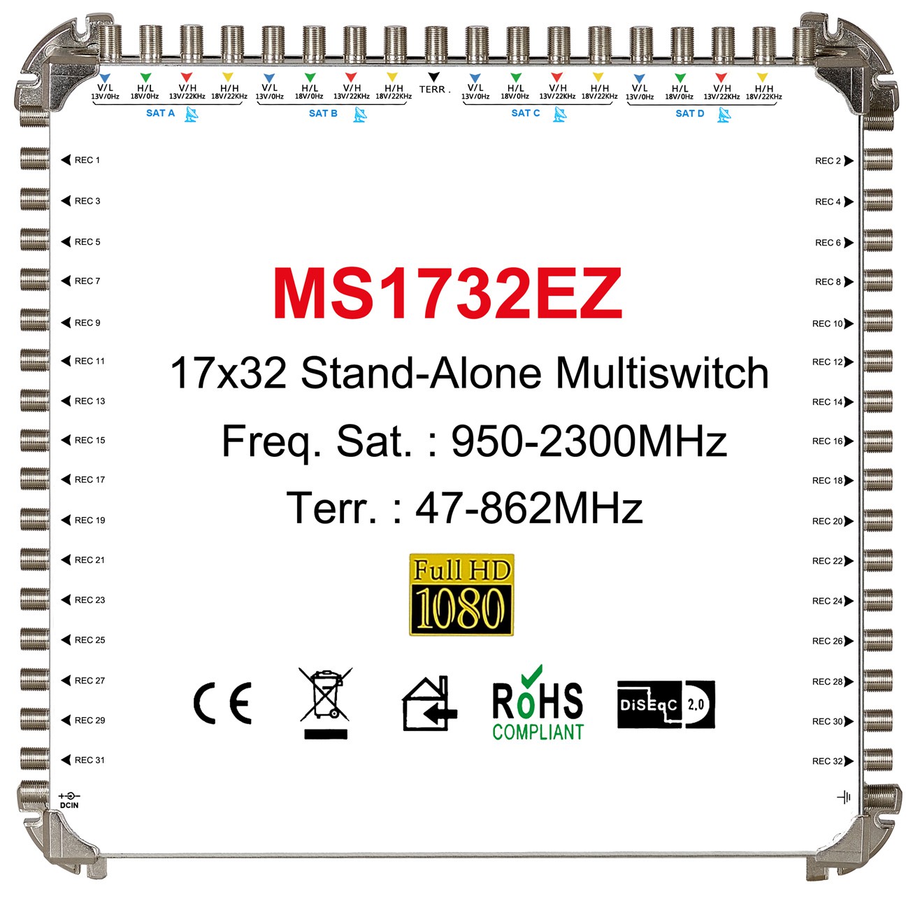 17x32 satellite multi-switch, Stand-Alone multiswitch