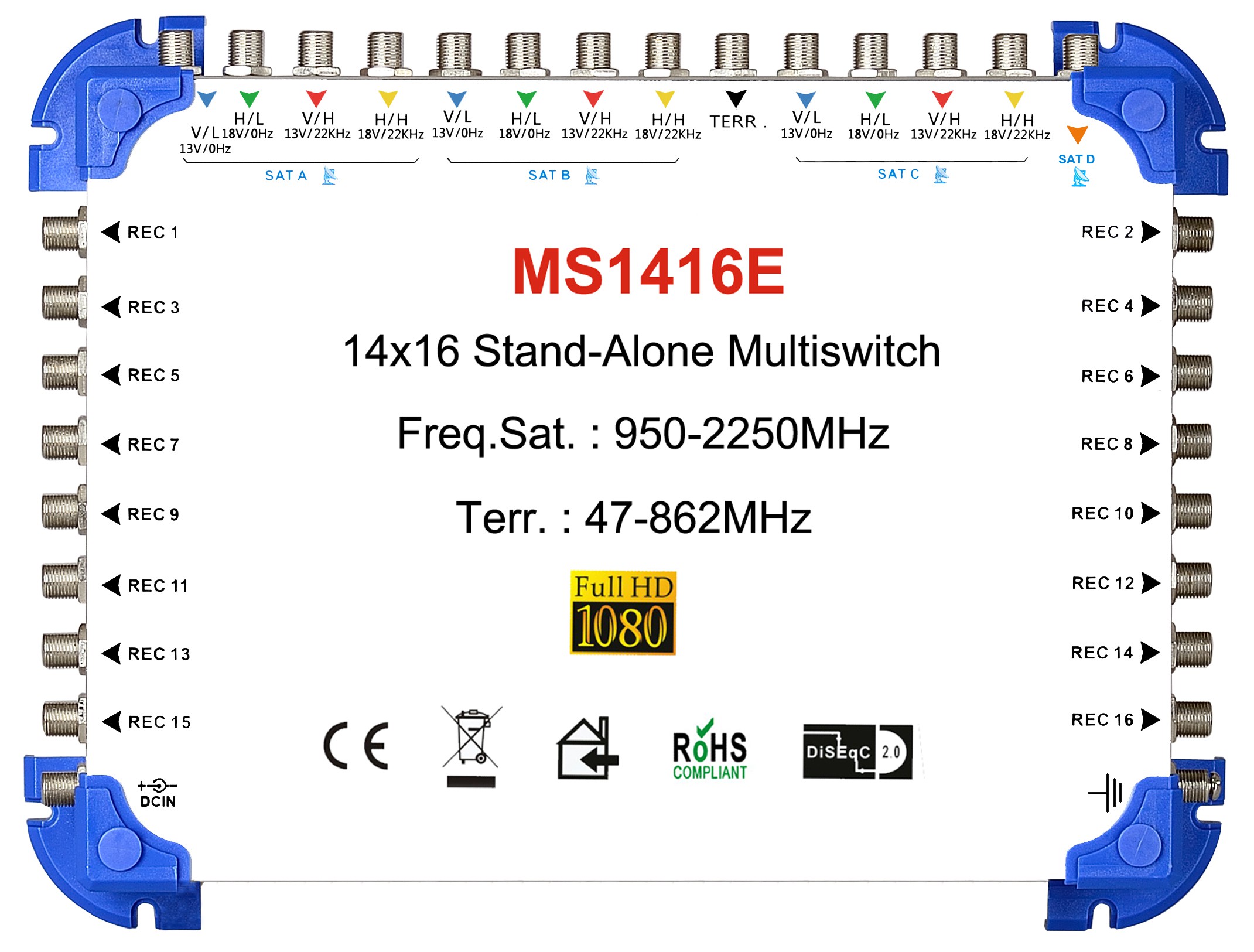 14x16 satellite multi-switch, Stand-Alone multiswitch