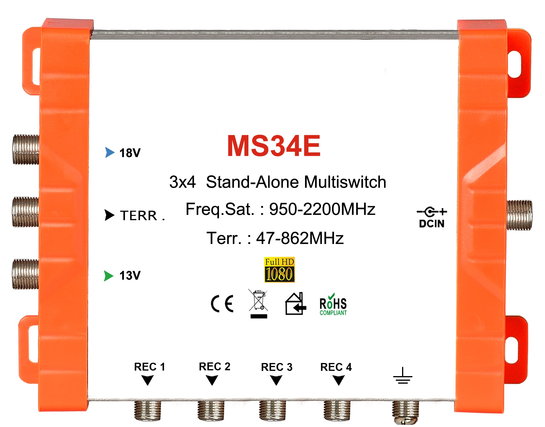 3x4 satellite multi-switch, Stand-Alone multiswitch