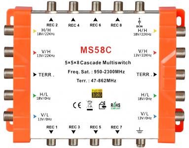 5x8 satellite multi-switch, Cascade multiswitch