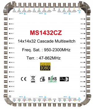 14x32 satellite multi-switch, Cascade multiswitch