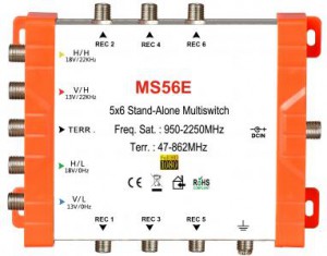 5x6 satellite multi-switch, Stand-Alone multiswitch