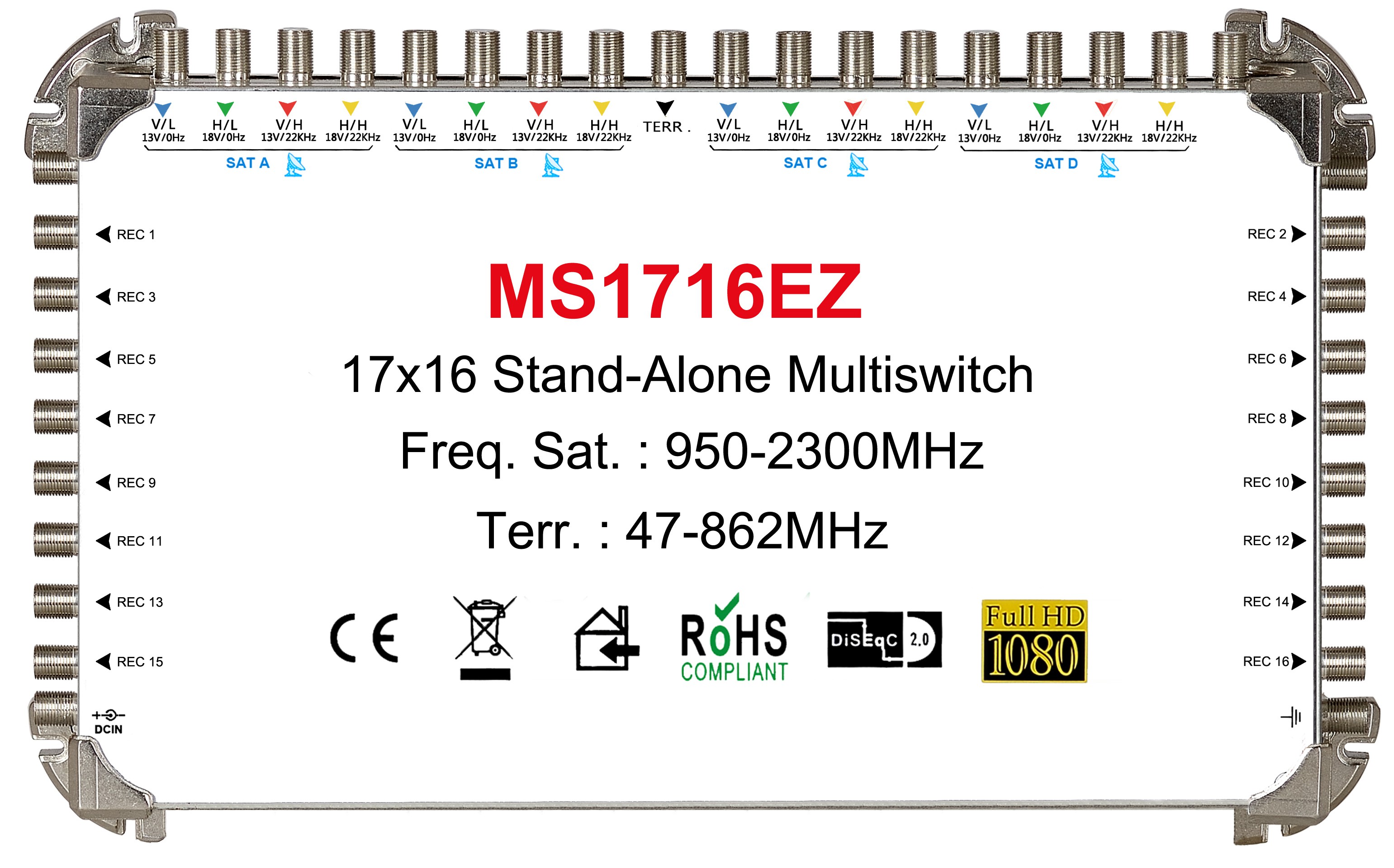 17x16 satellite multi-switch, Stand-Alone multiswitch