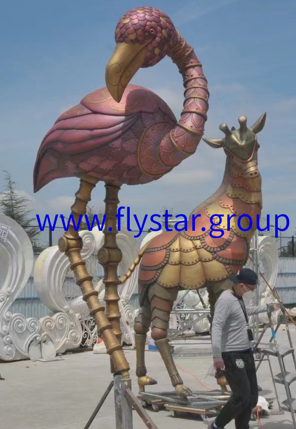 Glass Fibre Reinforced Plastics (GFRP) Products formative art cartoon deer and ostrich