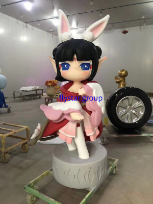 Fibre Reinforced Plastics (FRP) products formative art cartoon rabbit kid girl