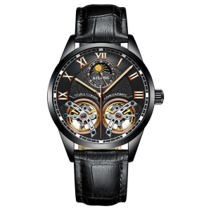 Ailang Genuine real tourbillon Men's Watch Double Flying Wheel ultra-thin ten famous brand hollow New Swiss Fully Automatic Mechanical Watch 8822B