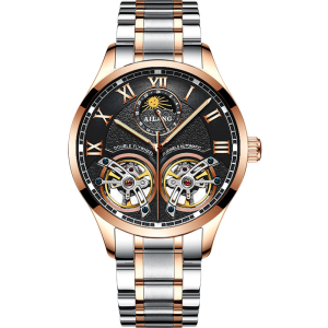 Ailang Genuine real tourbillon Men's Watch Double Flying Wheel ultra-thin ten famous brand hollow New Swiss Fully Automatic Mechanical Watch 8822B